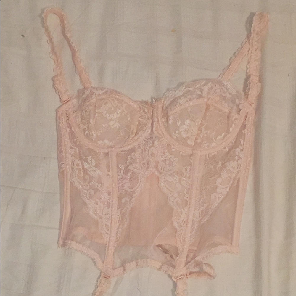 Champagne pink lace Corset lingerie lady Marlene